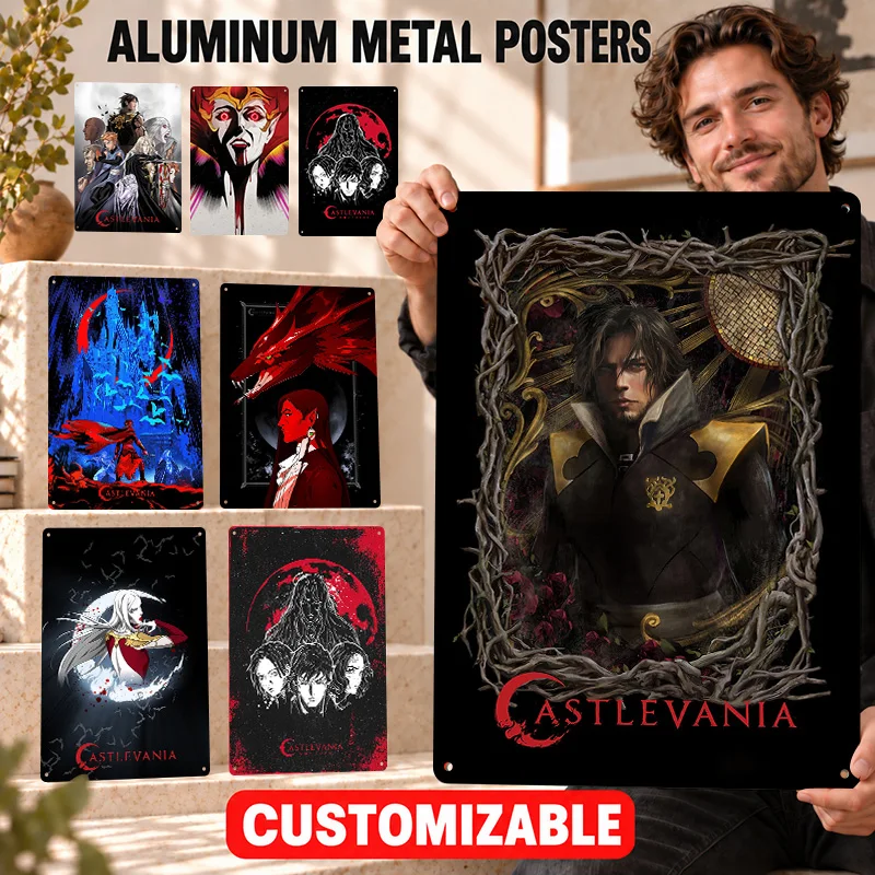 Castlevania Printed Posters Arcade Inspired Style Entertainment Room Wall Art Personalized Aluminum Metal Sign Gift For Gamers