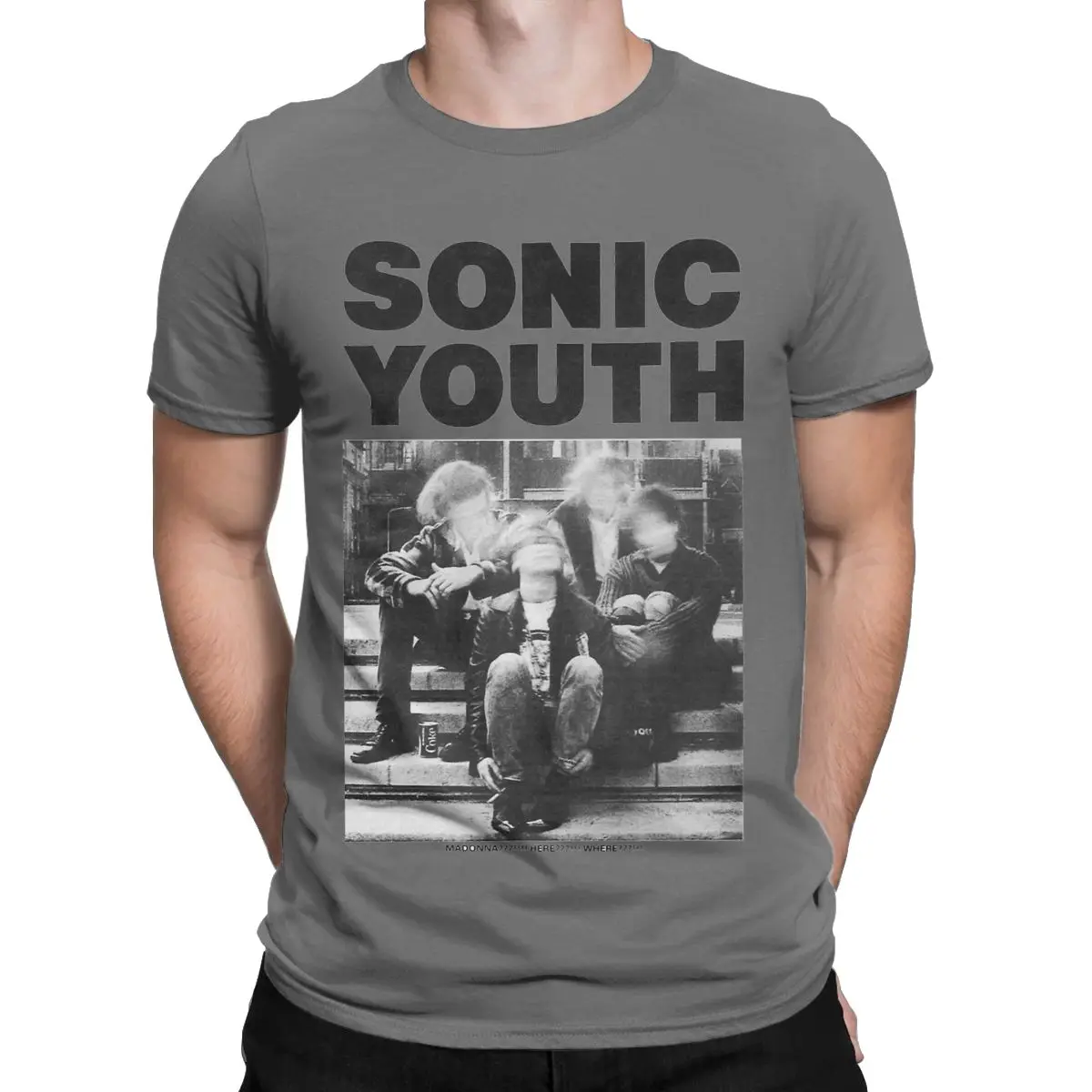 Sonic Youth Poster Men\'s T Shirts Band Music Leisure Tee Shirt Short Sleeve Crew Neck T-Shirt Pure Cotton Gift Idea Tops