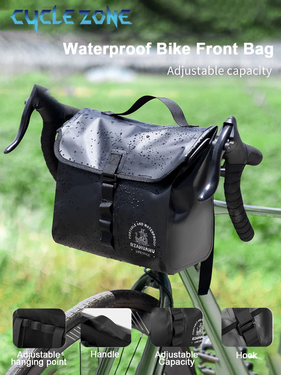 Bicycle Handlebar Bag Retro Large Capacity MTB Bike Storage Bag Waterproof Rear Seat Trunk Pack with Handle Cycling Accessories