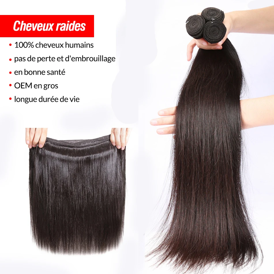 Bundles Human Hair Bone Straight Bundle 3/4 Pcs Raw Brazilian 30 32 Inch Real Hair Extension Natural Hair Extensions For Women