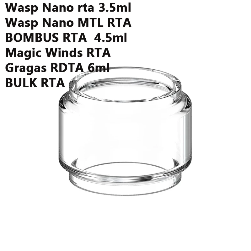 

Bubble Glass Tube for Oumier Wasp Nano MTL RTA BOMBUS RTA Magic Winds Gragas BULK RTA Glass Tank Replacement Mini Cup 5PCS
