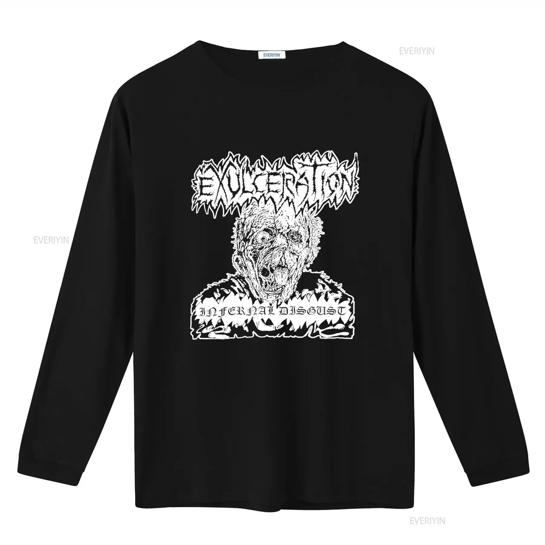 Exulceration Infernal Disgust Death Metal T Shirt Carcass Necrony Dead Infection Print vintage Washed Top For Everyday Wear