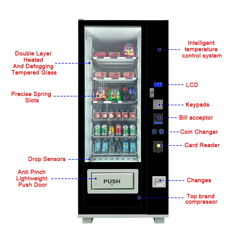 Snack and Drink Combo Vending Machine for Foods Cup Noodles cold drink mini vending machine  Customized