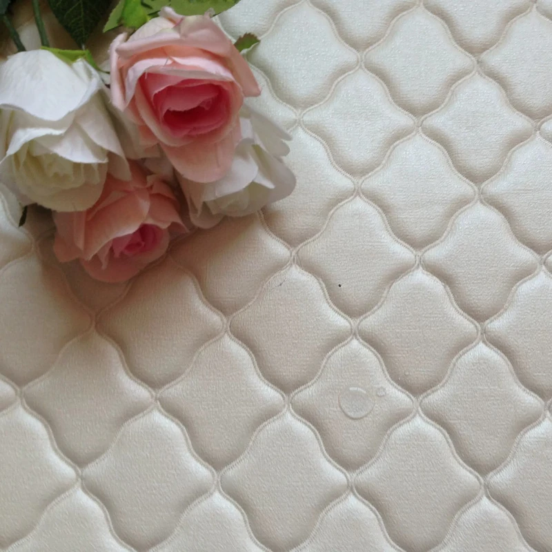Sponge Embroidery PU Synthetic Leather Fabric Anti Collision Headboard Background Wall Interior Decoration Renovation Fabrics