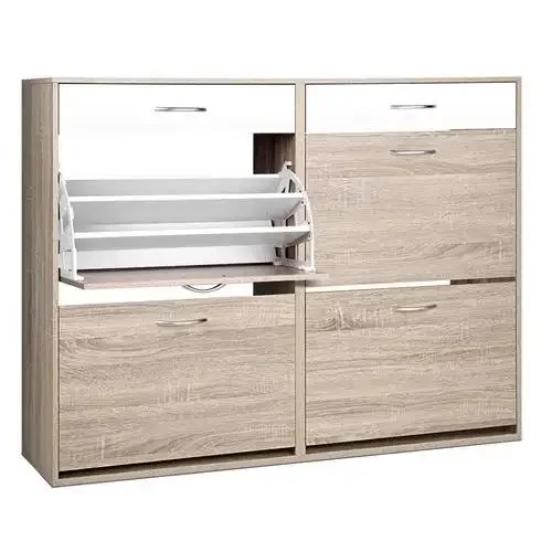 

Home Living Room Large Wooden Shoe Rack Cabinet Sliding Door Mirror Rotating Pull Out Shoes Storage Cabinet