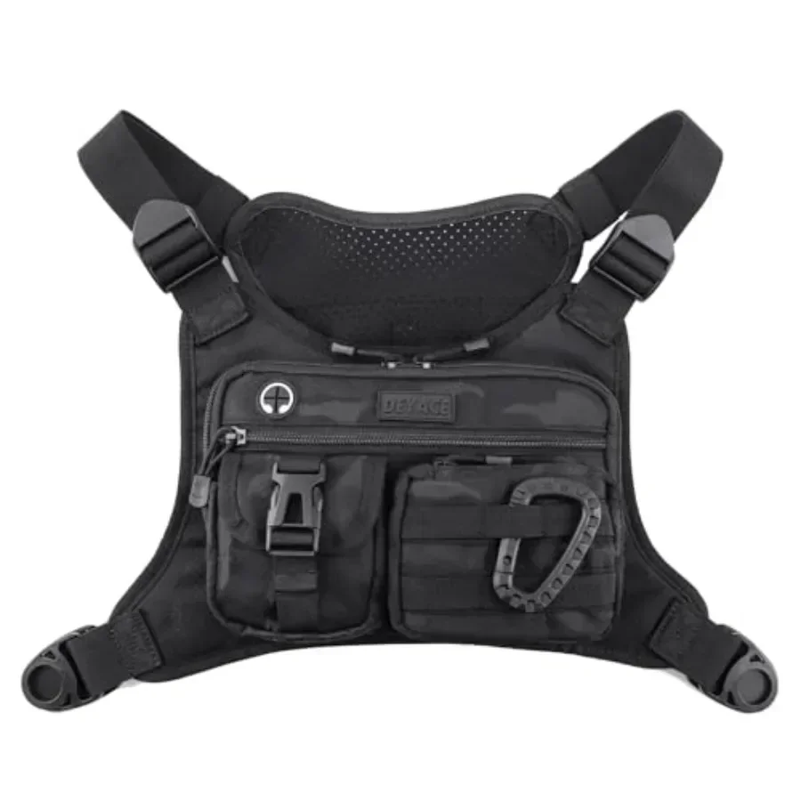 

Chest Bag For Men, Tactical Inspired Sports Utility Chest Pack, EDC Pouch Bag With Built-In Phone Holder for Workouts, Running,