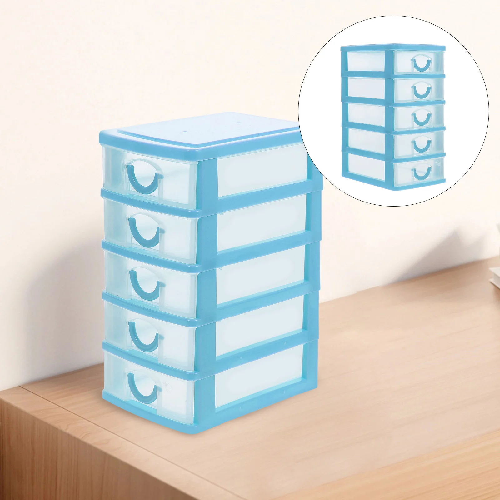 

Desk Storage Box Drawers Clear Makeup Organizer Three Plastic Imports Mini Drawermini