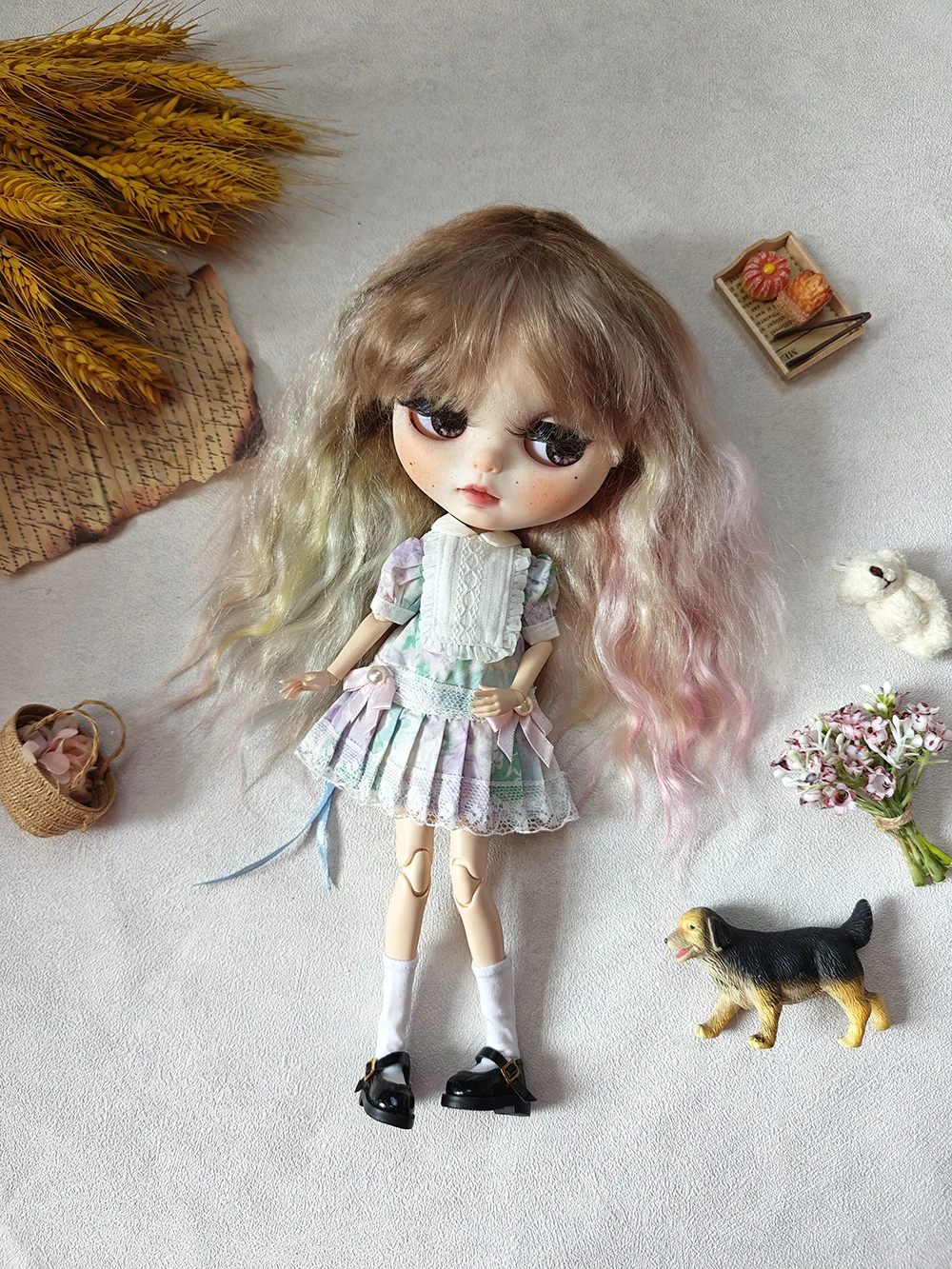 Blythe poppenkleertjes antieke jurk handgemaakte kant vintage jurk Ymy Licca Azones Ob22 24 27. poppenkleertjes voor blytheAccessories