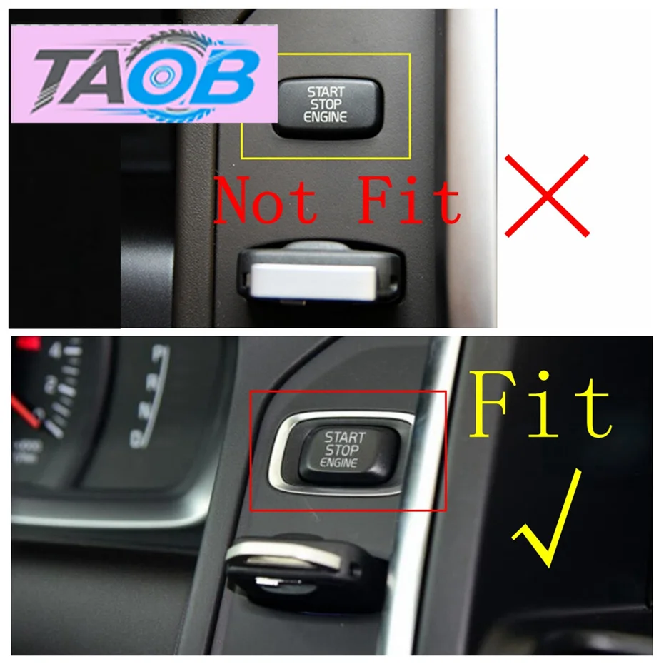 Glove Box Sequin Decoration Frame Start Stop Engine Push Button Key Ring Cover Trim For VOLVO XC60 2012 - 2017 Car Accessories