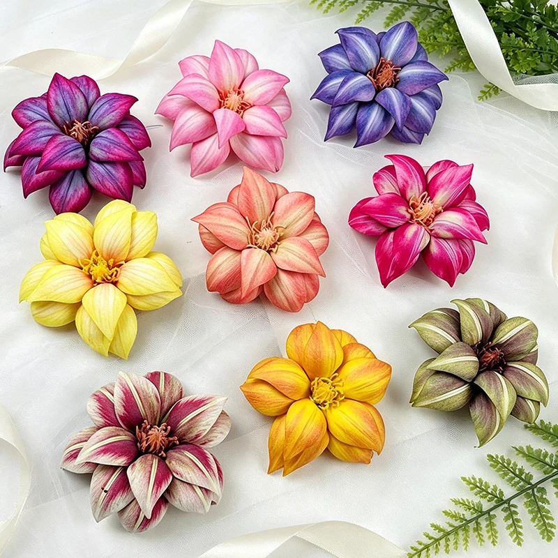 9cm EVA Real Touch Artificial Magnolia Flower Heads, 20Pcs/Bag Fake Magnolia for Wedding Home Decor DIY