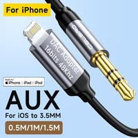 For iPhone 15 Audio Aux Adapter For iOS to 3.5mm Jack Cable Connector Splitter For Apple 14 13 12 11 Pro max plus Car Speaker