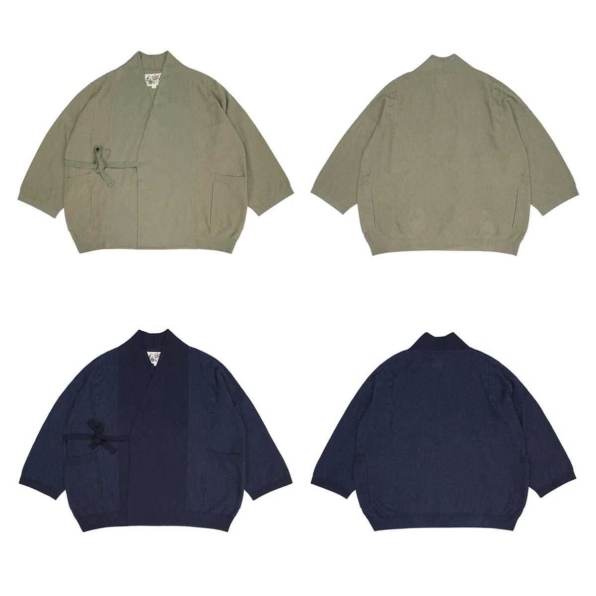 

Second Order Japanese Style Kendo Jacket Retro Knitted Kimono Men's Cardigan