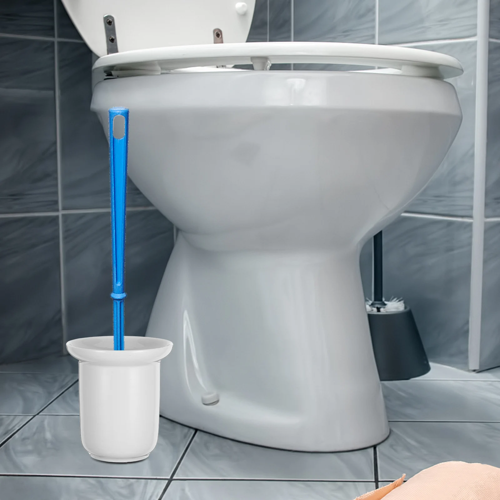

Toilet Brush Storage Container Matte Finish Sturdy Handle for Spotless Bathroom Environment Suitable for Various Settings