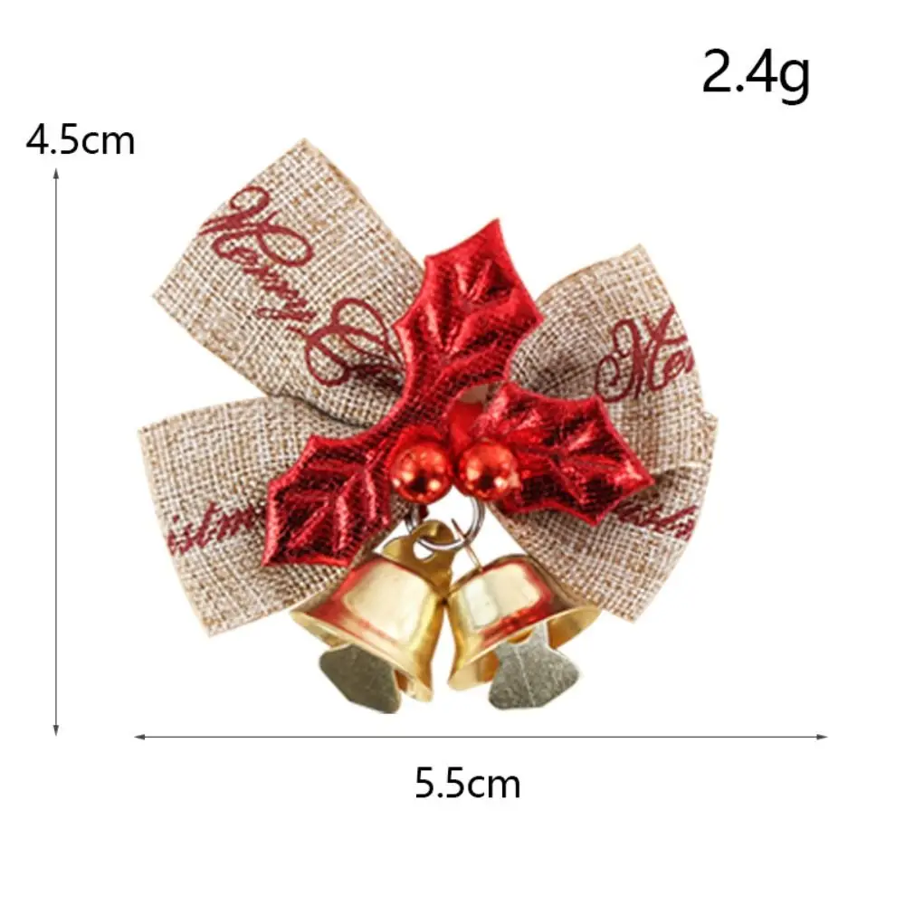 جرس قوس عيد الميلاد الصغير شجرة عيد الميلاد قابلة لإعادة الاستخدام زينة عيد الميلاد ديكور معلق دائم Bowknot زخرفة الحاضر القوس المنزل #3