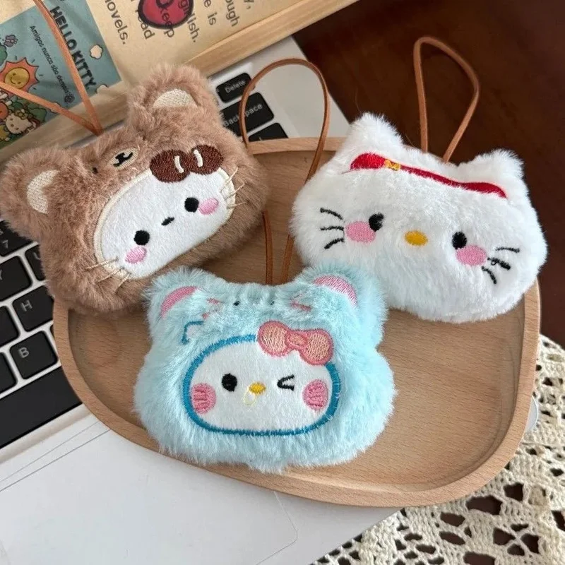 창의적인 플러시 만화 캐릭터 키티 고양이 펜던트 키 체인 귀여운 소녀 감성 인형 키체인 백팩 펜던트 장식 액세서리