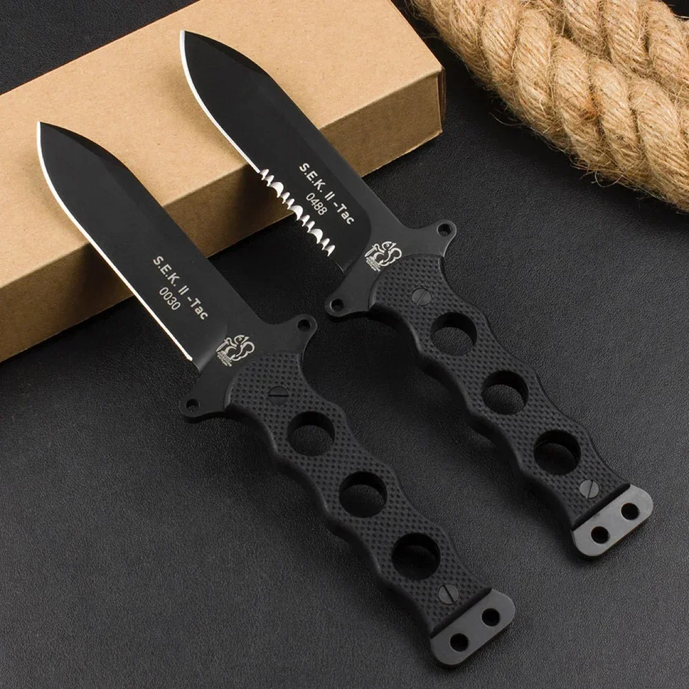 EDC S.E.K.ll -Tac 0488/ 0030 DC53 Steel G10 Handle Fixed Blade Tactical Straight Knife for Hunting, Survival, Camping Men Gift