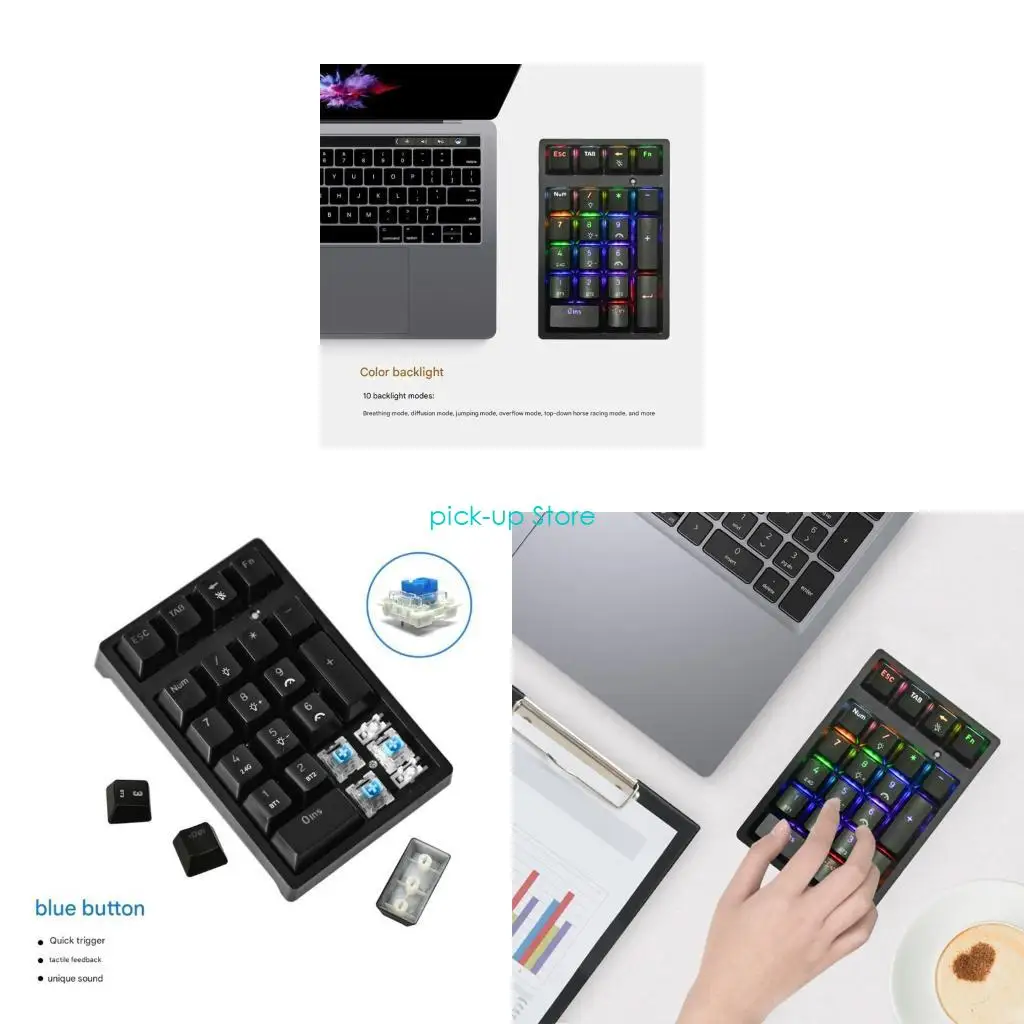 

Q5WA Bluetooth-compatible Numeric Keypad 21 Keys Financial Accounting Quiet Numeric