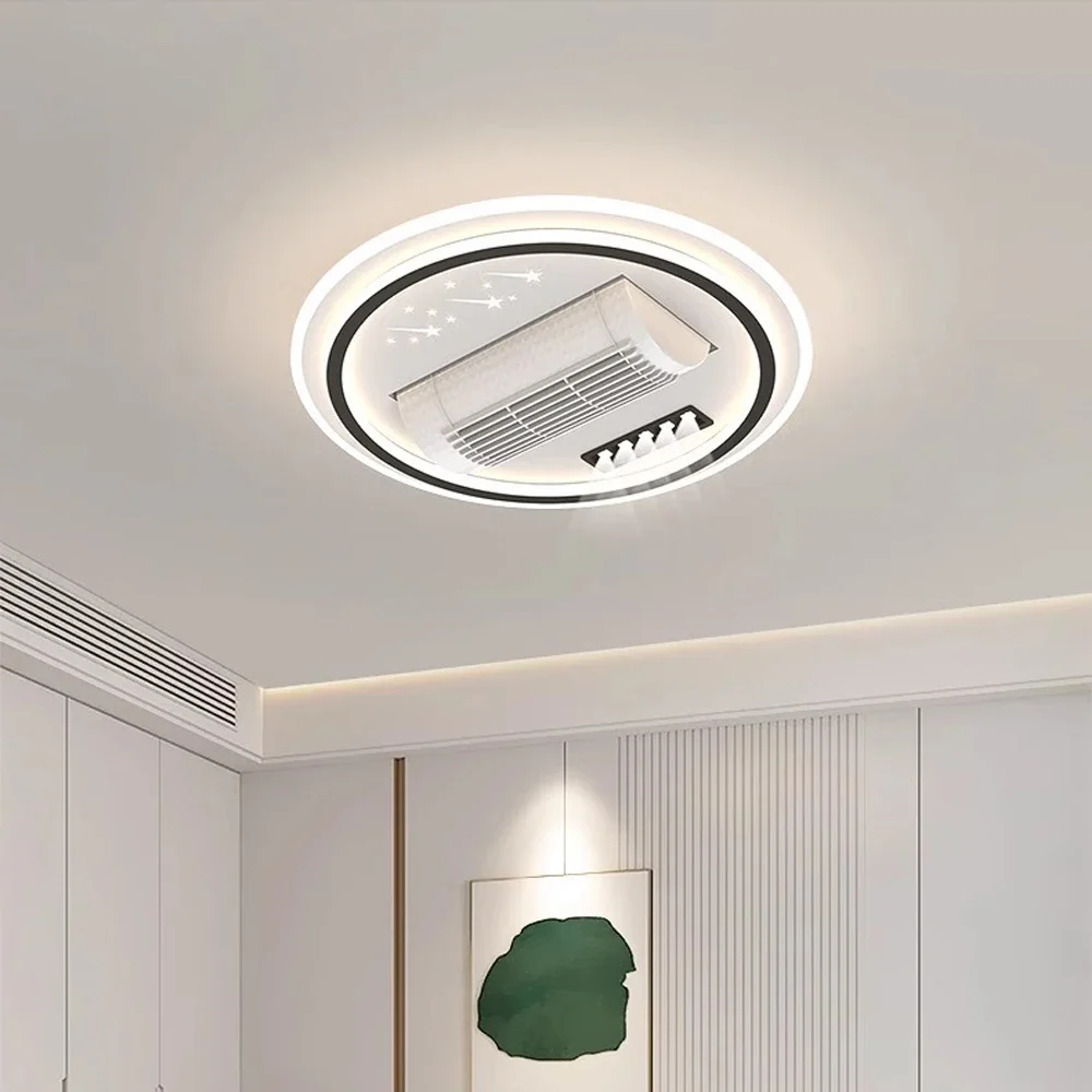 Neues Design, Ventilator, Licht, Hotel, Schlafzimmer, dekorativer, intelligenter, blattloser Deckenventilator mit Licht und Fernbedienung