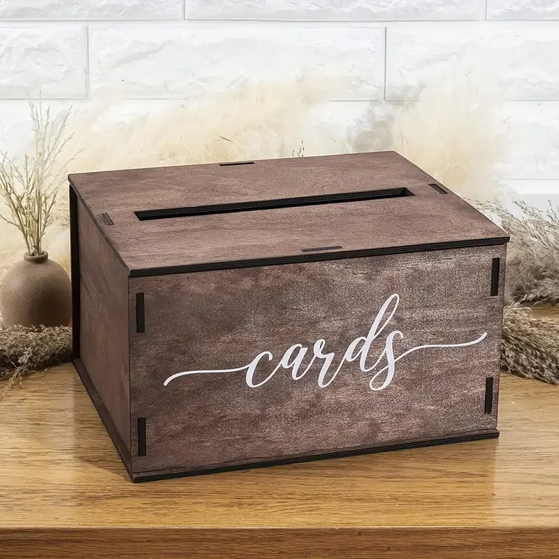 

Wooden Card Box Wedding DIY Wood Box with Lock Easy Assemble Sign for Wedding Reception Graduation Birthday Party Baby Shower