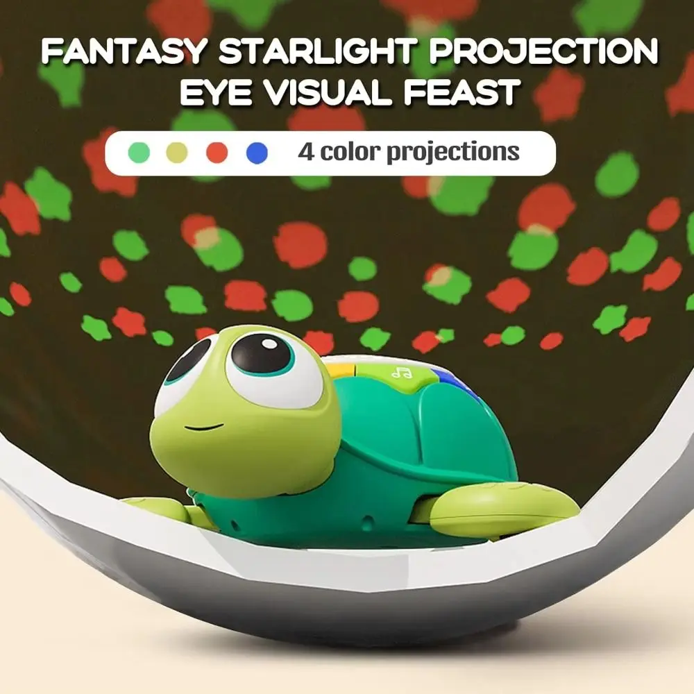 Plastic Musical Crawling Turtle Interactive Sound and Light Starlight Turtle Infant Ornament Collection