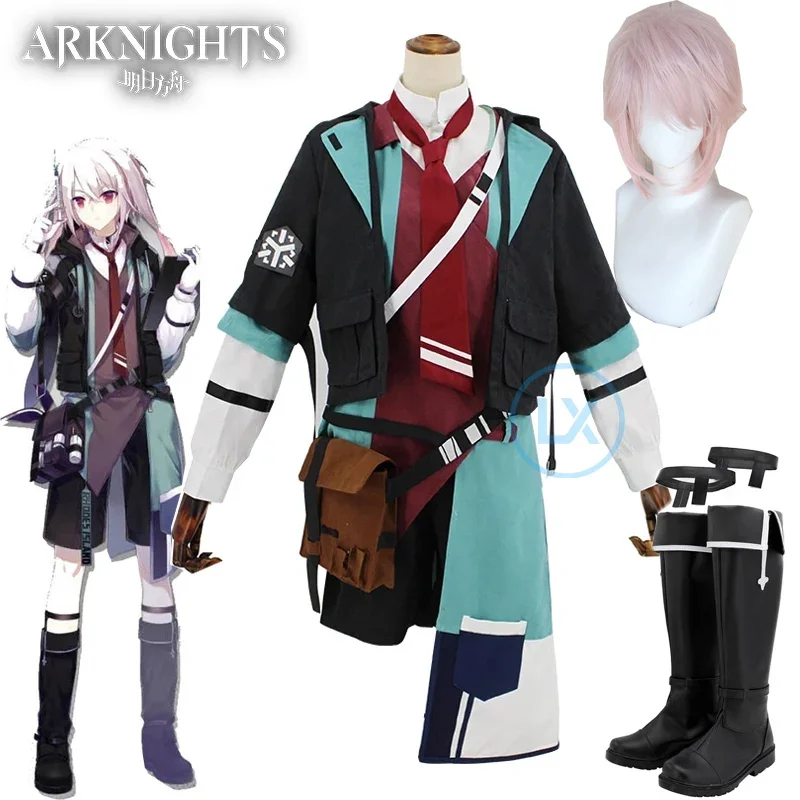 

Игра Arknights Ansel Косплей Костюм Род Остров Медицинское лечение Доктор Униформа Парик Обувь для женщин Мужчин Хэллоуин Cos