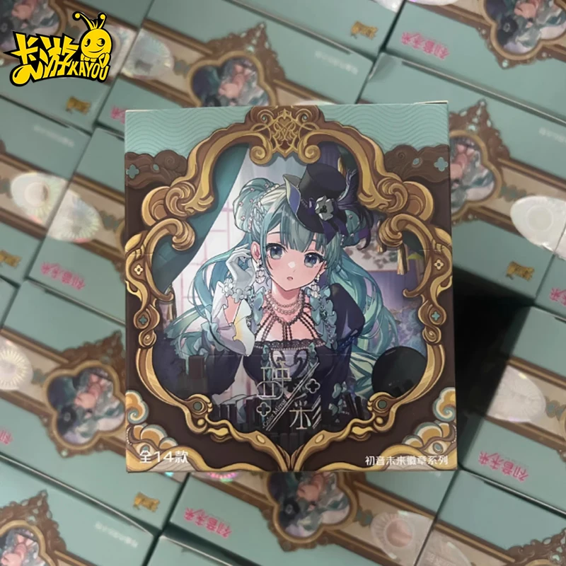 

New KAYOU Hatsune Miku Colorful Reflection Tinplate Badge Whole Box Official Anime Periphery Complete Set Collectible Gift Toys