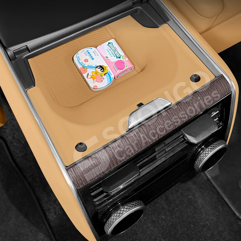 For Land Rover Range Rover Autobiography /Vogue 2023-2026 Car Rear Middle Storage Box Double Layer Silicone Protective Mat view 2