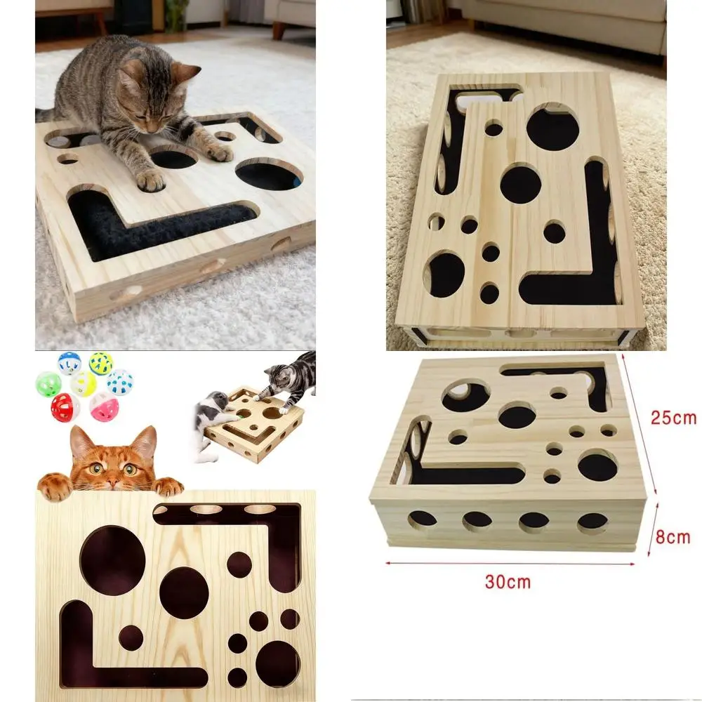 

Cat Nail ile Box - Cat Scratch Puzzle Enrichment Box, Natural Nail ile & Claw Trimmer Alternative, Interactive Toy to Prevent ur