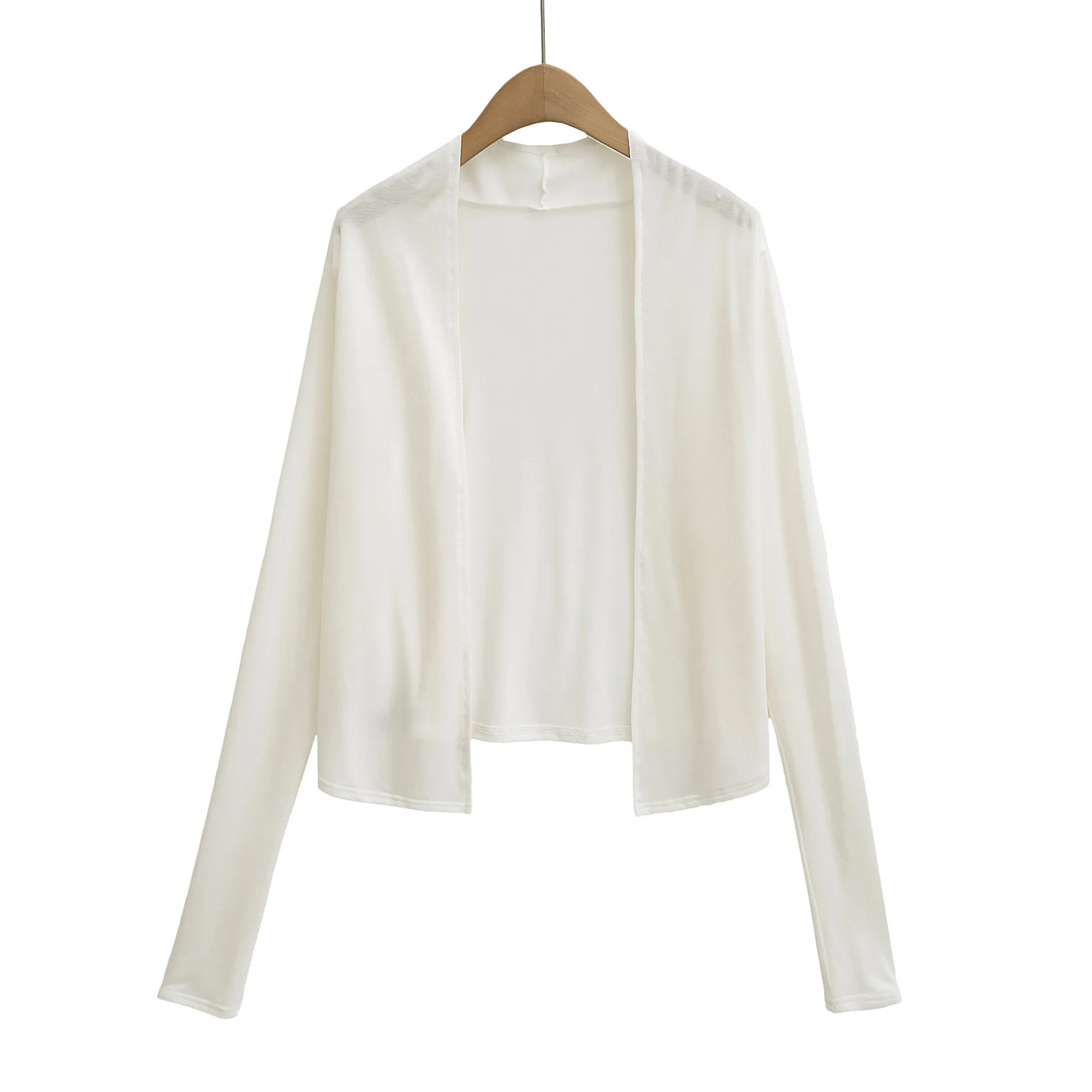 سترة نسائية صيفية كبيرة الحجم بتصميم جديد كسول كاجوال مثير على الكتف سترة طويلة قصيرة للحماية من الشمس #3