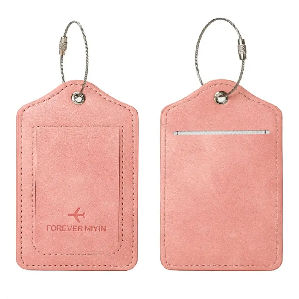 Privacy Protection Cover Leather Luggage Tags Versatile Anti Loss Wire Rope Loop Baggage Tag Waterproof Boarding Pass