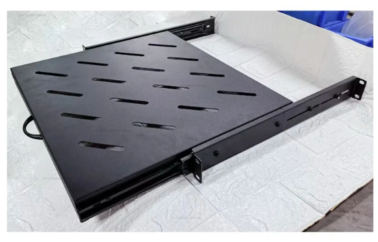 19-Inch Server Rack Sliding Shelf Telescopic Tray 1U Keyboard and Mouse Drawer with Extendable Divider