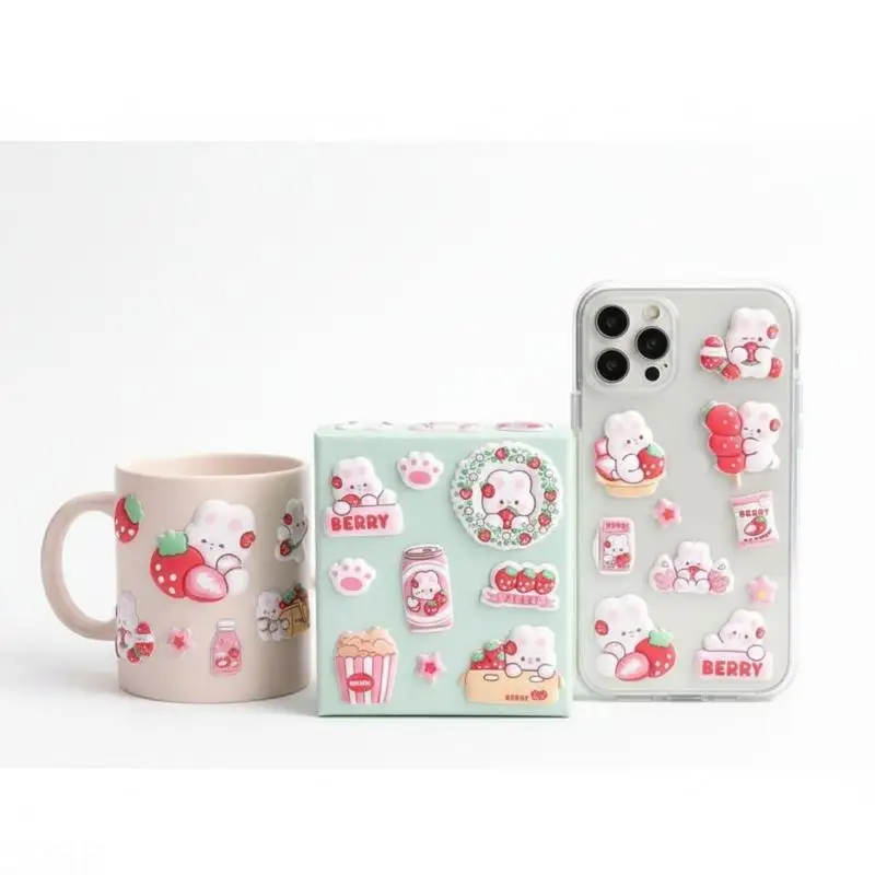 D08B Puffier Sticker for Kids 3D Design Sticker for Boys Girls, Reusable Tiny Sticker