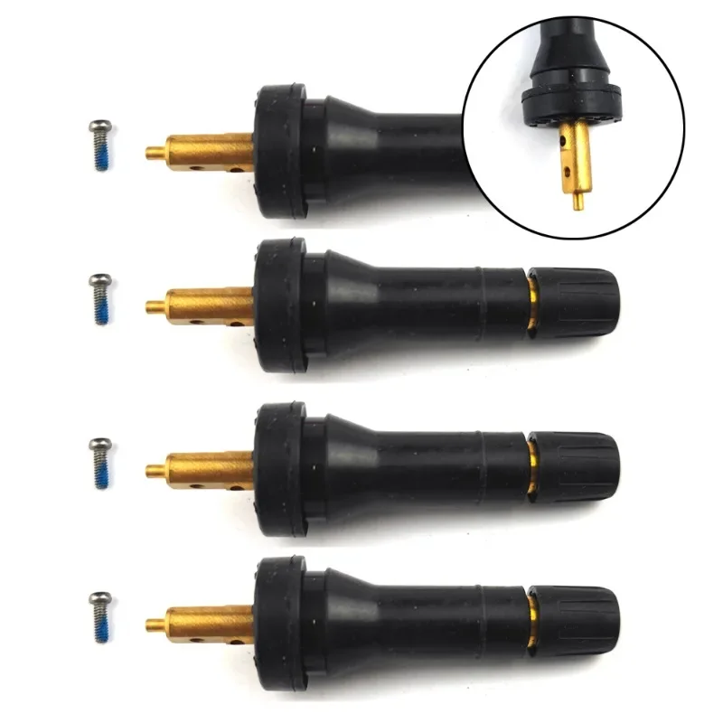 4PCS TPMS Rubber Snap-in Tire Pressure Sensor Valve Stem Service Kit Replacement Parts For Changan
