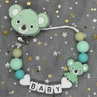 TeWindsor-Clips de Sucette Personnalisés avec Nom pour Bébé, Perles en Silicone, Jouets, Cadeau Personnalisé 4
