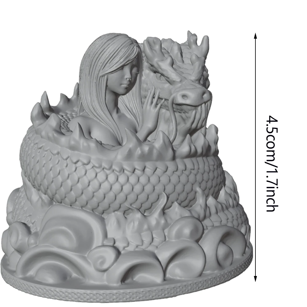Miniatura resina 1/24 niña y dragón – Figura de colección y rol - imagen 2
