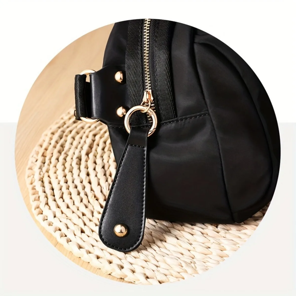 Casual Nylon Shell Bag Small Crossbody Bag Women Solid Color Shoulder Bags Waterproof Zipper Closure Purse Fanny Pack For Women