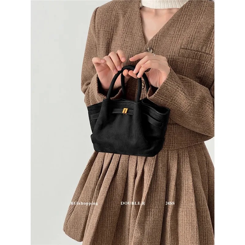 NEW Women's Fashion Commuter Leather Handbag, Large Capacity Suede Shoulder Commuter Dumpling Bag, Shoulder Bag