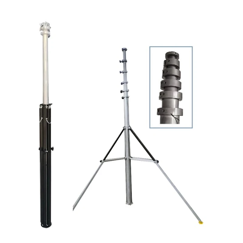 

small and lightweight fast extending yagi antennas 10m 33ft foldable telescopic tripod aluminium push up telescoping mast