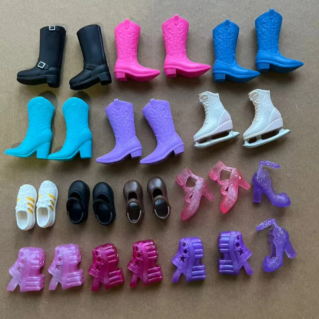 1/6 Doll Shoes DIY Kit - White Black Red Silver Blue Gold Green Original Doll Parts for Personality Decors