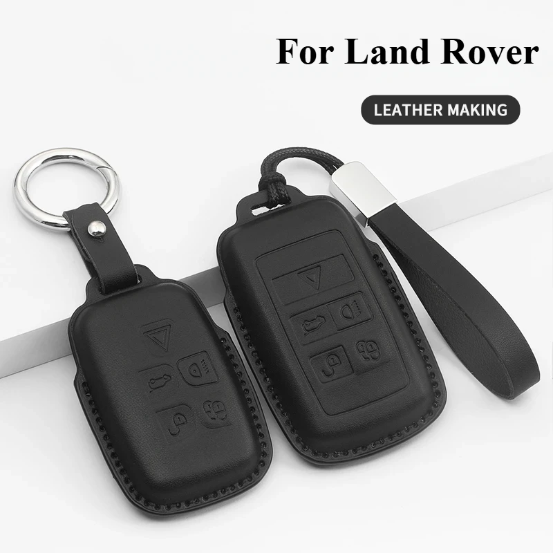 

PU Leather Car Remote Key Case Cover Shell For Land Rover Range Rover Discovery Evoque Sport Velar Keyless Holder Fob Protector