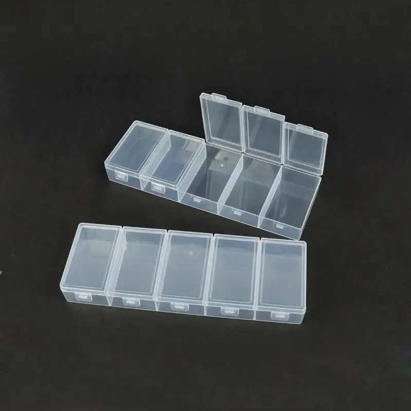 3/5 Grids Clear Plastic Storage Organizer Box, Craft Sewing Supplies Container For Jewelry, Earrings, Beads & Crafts Storage Ca