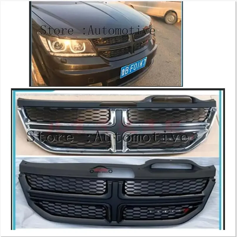 

Для Dodge Journey 2009-2016 10, 11, 12, 13, 14, 15, черная передняя решетка, бампер, верхняя решетка радиатора