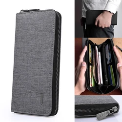 New Style Men‘s Long Wallet Young People Fashion Clutches Wallet Billfold Nylon Oxford Fabric Zipper Wallet Card Holder