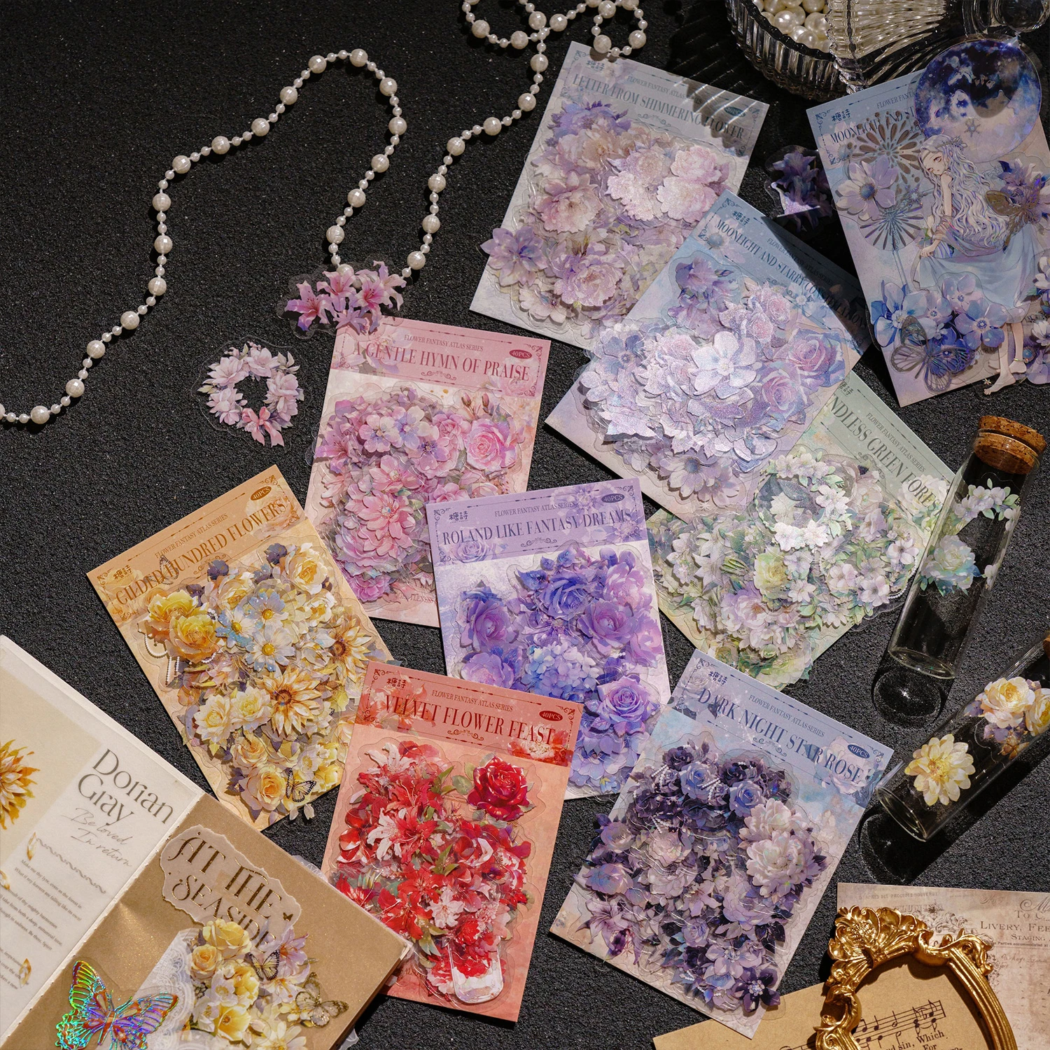 

﻿ 40 шт./пакет, винтажные наклейки с растениями и цветами для домашних животных, декоративный материал, справочник, креативные принадлежности для скрапбукинга «сделай сам», наклейки, канцелярские принадлежности