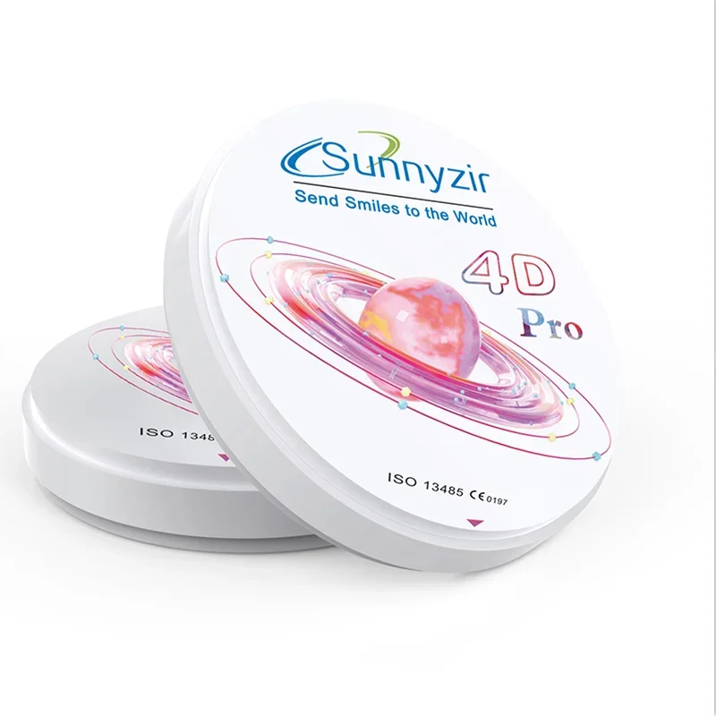 Sunnyzir  Zirconium Multilayer Block For Porcelain False Teeth A2 4D Pro Multilayer 8 Layers  Open System for Dental Lab 98*16mm