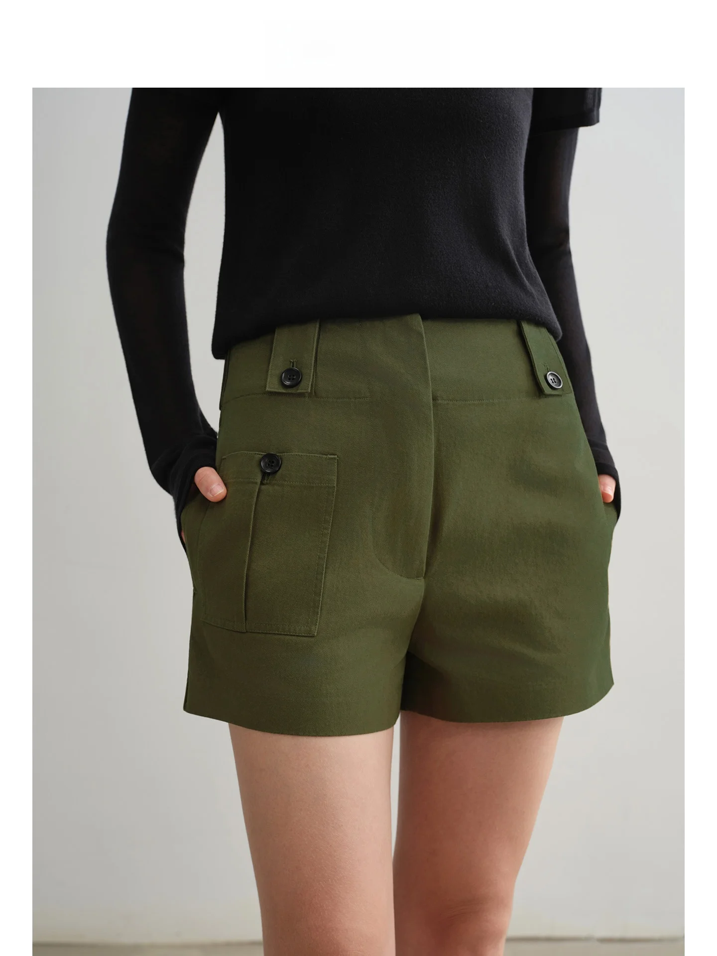 

Mincollection een Casual orts with ket Workwear Sle High Waist Straight Leg Pants Women's Loose Fit Cotton Trousers