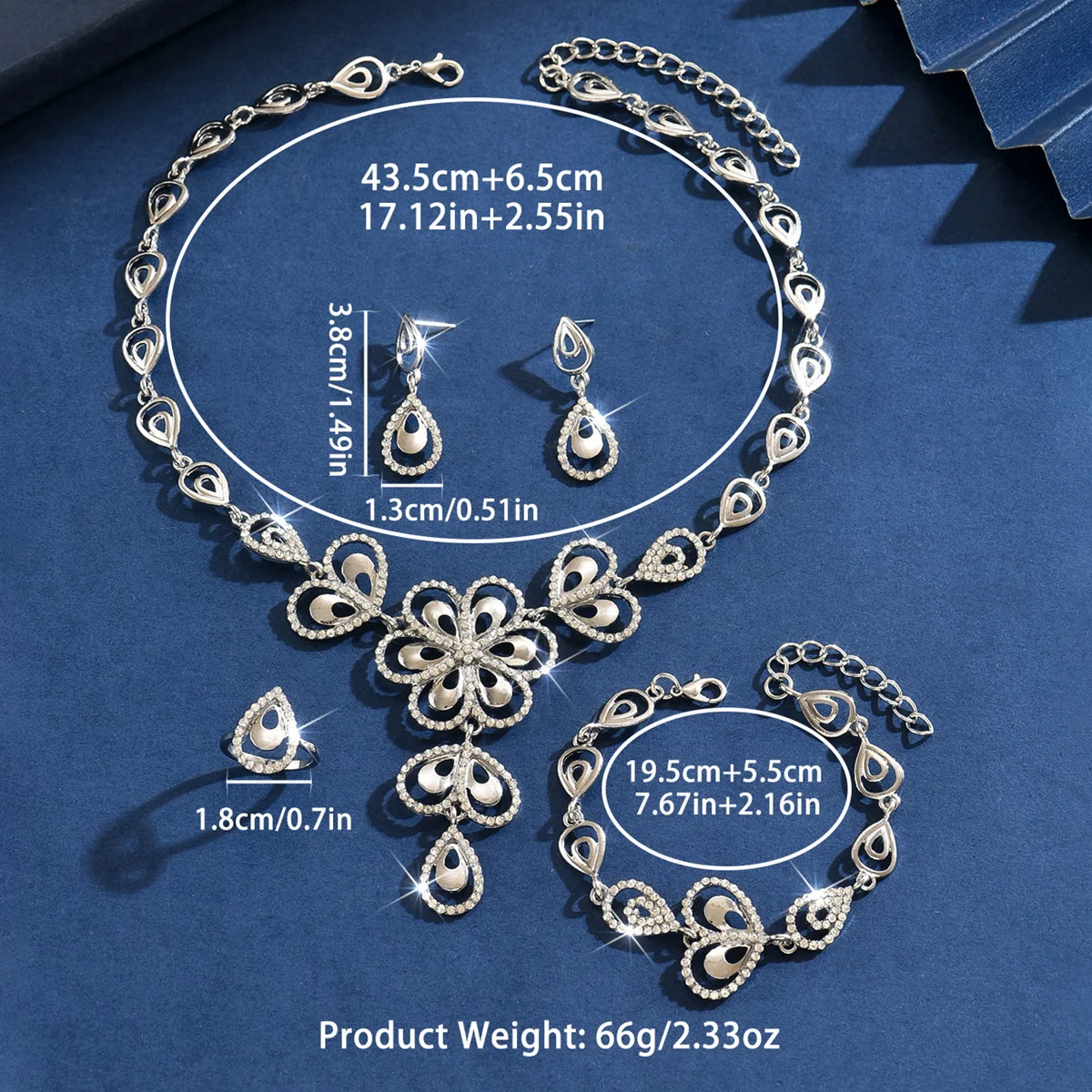 

2026 New Edition African Jewelry - Original Flower Set with Diamond Inlay Wedding Necklace Set of Four