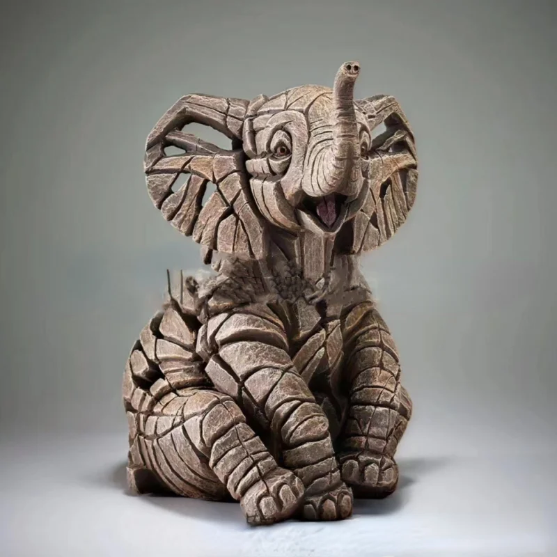 collection-de-statues-d'animaux-contemporaines-en-resine-decorative-exterieure-d'elephant-de-59-pouces