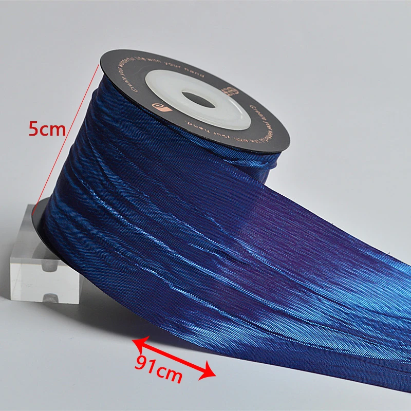 5cm Wide Pleated Colour Changing Ribbon Polyester Segmented Ribbons Gift Cake Box Wrapping Supplies DIY Handicraft Wedding Decor