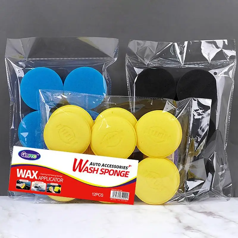 Car Round Waxing Polish Sponges High Density Foam Applicator Pads Curing and Polishing Sponges Car Detailing Tools Car Wash